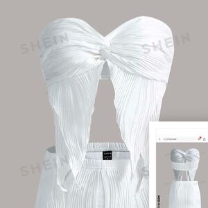 white two piece set! bridal set!! beach wedding set!